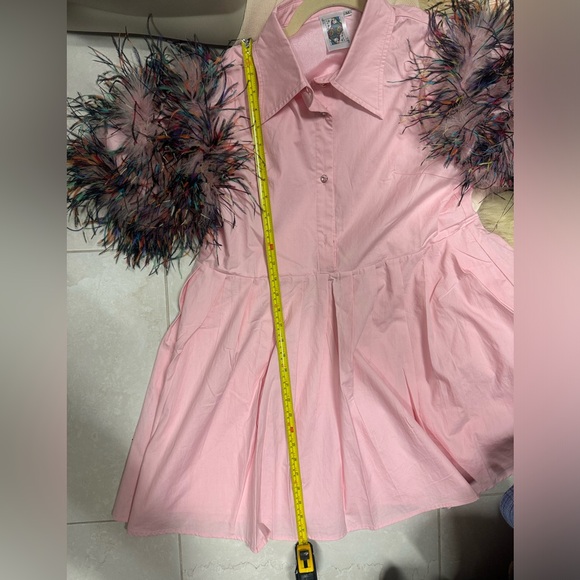 Queen of Sparkles NWT size medium pink feather dress - Picture 4 of 4